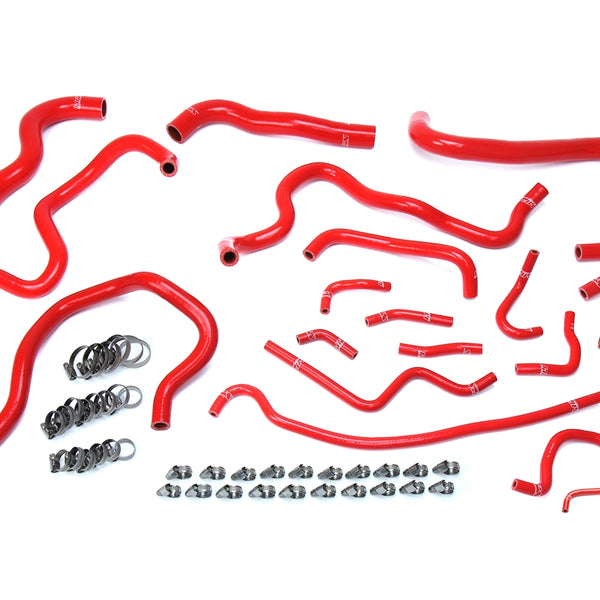 HPS Performance High Temp Reinforced Silicone Radiator and Heater Coolant Hose Kit Red 57-1608-RED