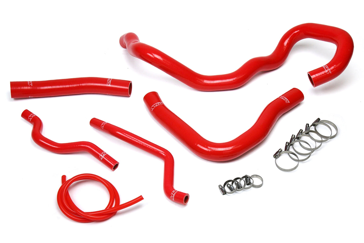 HPS Performance High Temp Reinforced Silicone Radiator and Heater Coolant Hose Kit Red 57-1609-RED