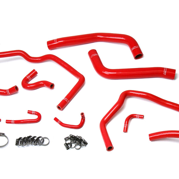 HPS Performance High Temp Reinforced Silicone Radiator and Heater Coolant Hose Kit Red 57-1611-RED