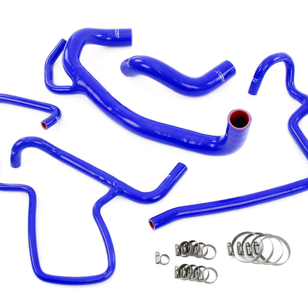 HPS Performance High Temp Reinforced Silicone Radiator and Heater Coolant Hose Kit Blue 57-1616-BLUE