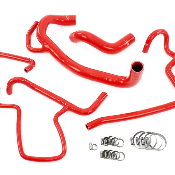 HPS Performance High Temp Reinforced Silicone Radiator and Heater Coolant Hose Kit Red 57-1616-RED