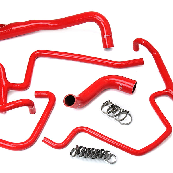 HPS Performance High Temp Reinforced Silicone Radiator and Heater Coolant Hose Kit Red 57-1646-RED