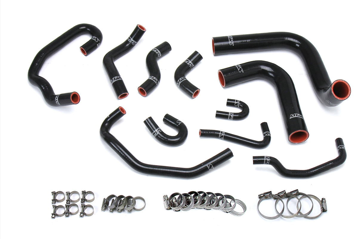 HPS Performance High Temp Reinforced Silicone Radiator and Heater Coolant Hose Kit Black 57-1654-BLK