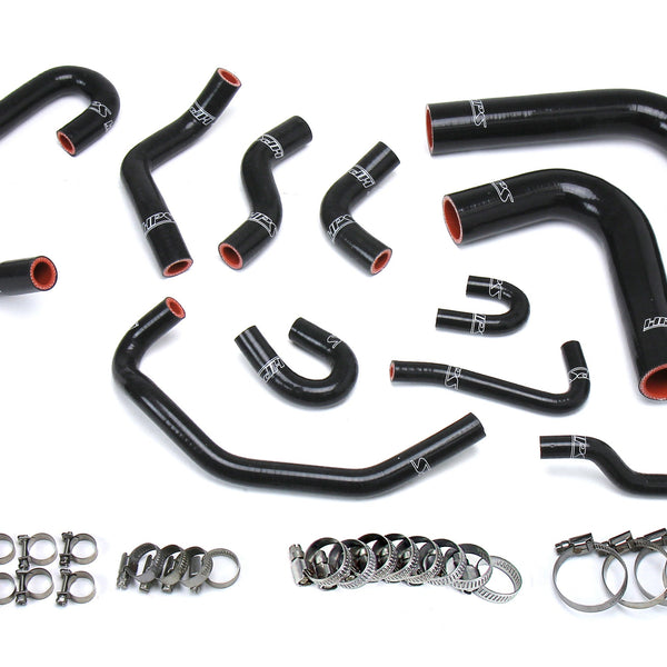 HPS Performance High Temp Reinforced Silicone Radiator and Heater Coolant Hose Kit Black 57-1654-BLK