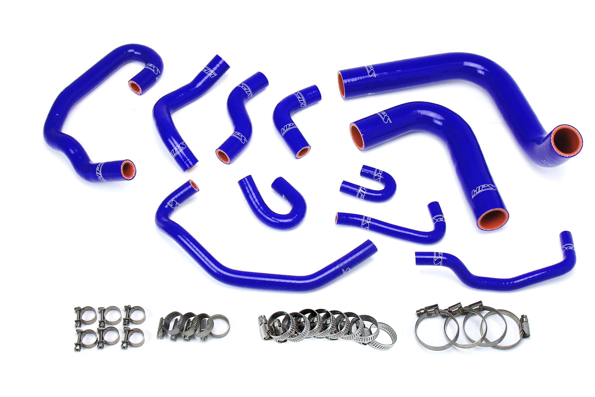 HPS Performance High Temp Reinforced Silicone Radiator and Heater Coolant Hose Kit Blue 57-1654-BLUE