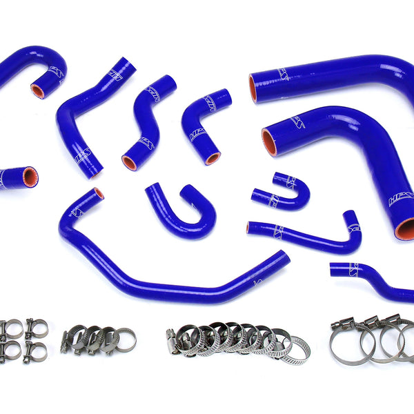 HPS Performance High Temp Reinforced Silicone Radiator and Heater Coolant Hose Kit Blue 57-1654-BLUE