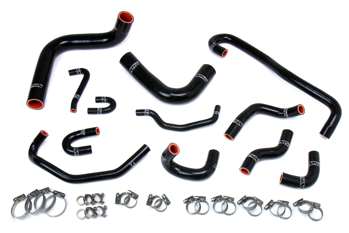HPS Performance High Temp Reinforced Silicone Radiator and Heater Coolant Hose Kit Black 57-1656-BLK