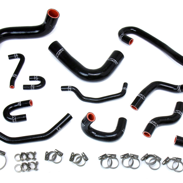 HPS Performance High Temp Reinforced Silicone Radiator and Heater Coolant Hose Kit Black 57-1656-BLK