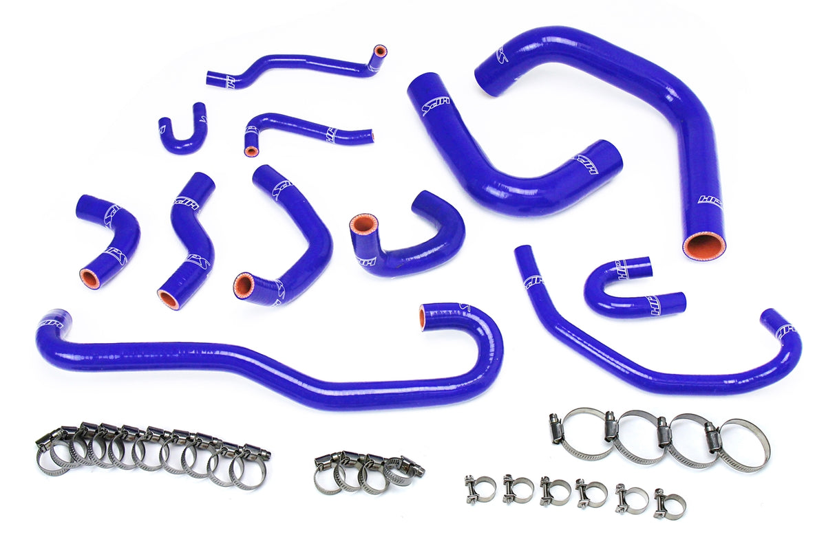 HPS Performance High Temp Reinforced Silicone Radiator and Heater Coolant Hose Kit Blue 57-1656-BLUE
