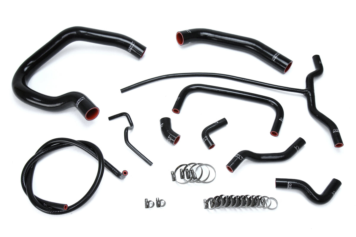 HPS Performance High Temp Reinforced Silicone Radiator and Heater Coolant Hose Kit Black 57-1661-BLK