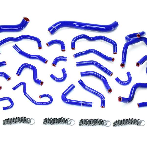 HPS Performance High Temp Reinforced Silicone Radiator and Heater Coolant Hose Kit Blue 57-1670-BLUE