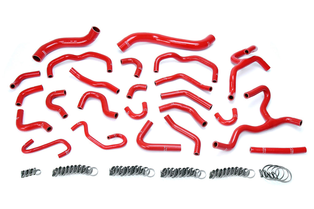 HPS Performance High Temp Reinforced Silicone Radiator and Heater Coolant Hose Kit Red 57-1670-RED