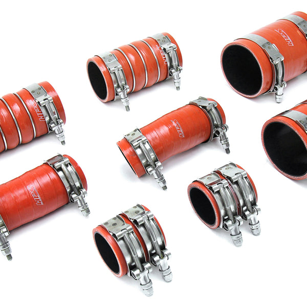 HPS Performance Ultra High Temp Aramid Reinforced Silicone Intercooler Hose Boots Kit Orange 57-1672