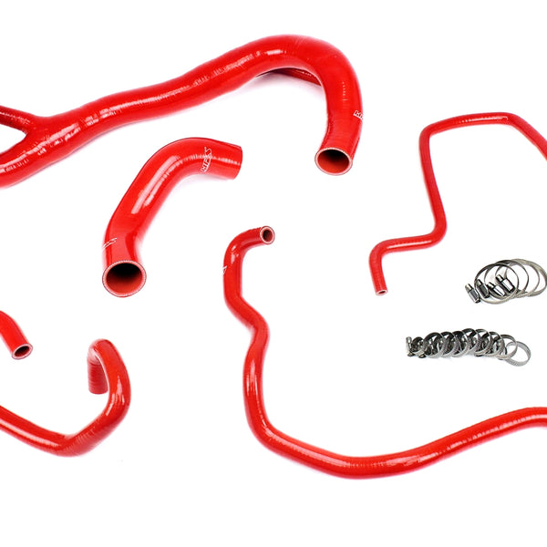 HPS Performance High Temp Reinforced Silicone Radiator and Heater Coolant Hose Kit Red 57-1675-RED