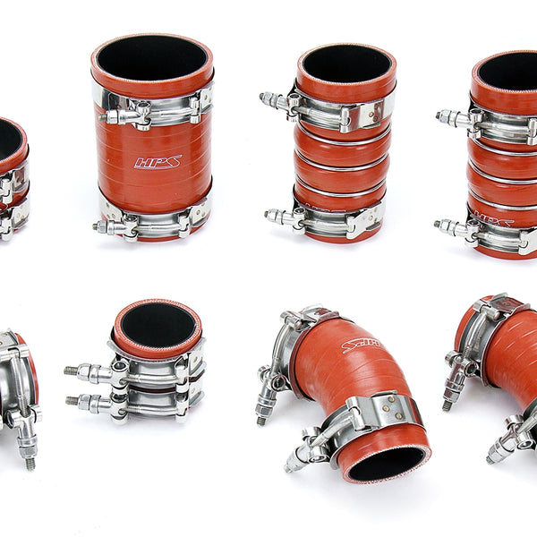HPS Performance Ultra High Temp Aramid Reinforced Silicone Intercooler Hose Boots Kit Orange 57-1706