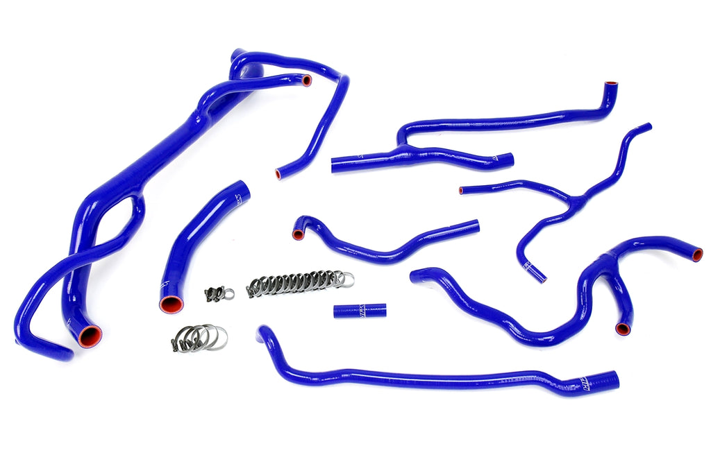 HPS Performance High Temp Reinforced Silicone Radiator and Heater Coolant Hose Kit Blue 57-1707-BLUE