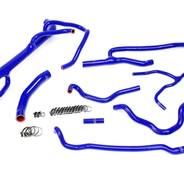HPS Performance High Temp Reinforced Silicone Radiator and Heater Coolant Hose Kit Blue 57-1707-BLUE