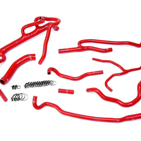 HPS Performance High Temp Reinforced Silicone Radiator and Heater Coolant Hose Kit Red 57-1707-RED