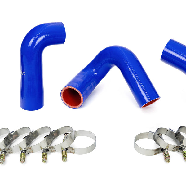 HPS Performance Silicone Transmission Oil Cooler Coolant Hose Kit Mack Trucks 2007-2010 LEU612 Replace OE Part # 20934539  21548313  21794132  21794129 Blue 57-1708-BLUE