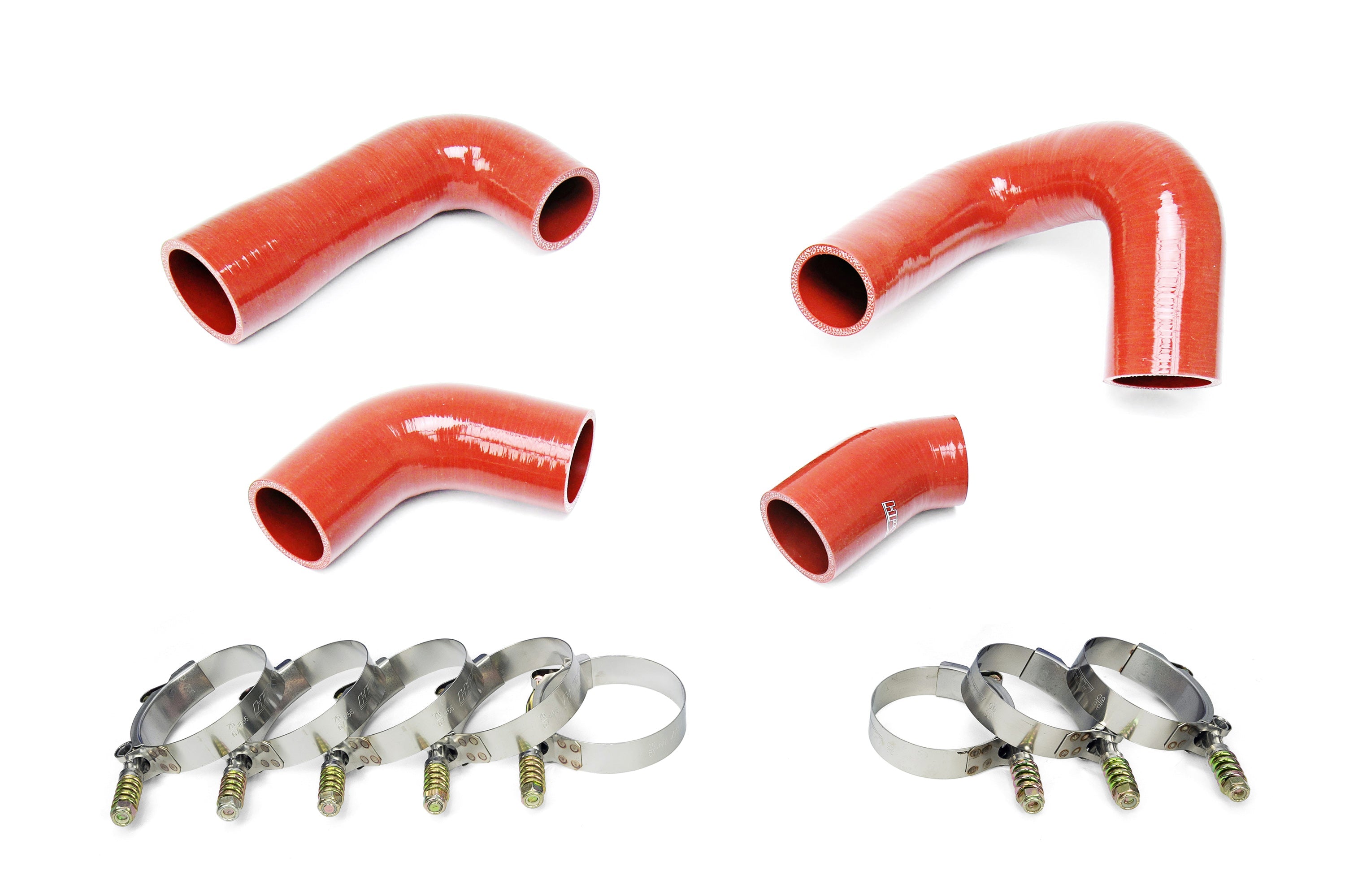 HPS Performance Silicone Transmission Oil Cooler Coolant Hose Kit Mack Trucks 2007-2010 LEU612 Replace OE Part # 20934539  21548313  21794132  21794129 Orange 57-1708