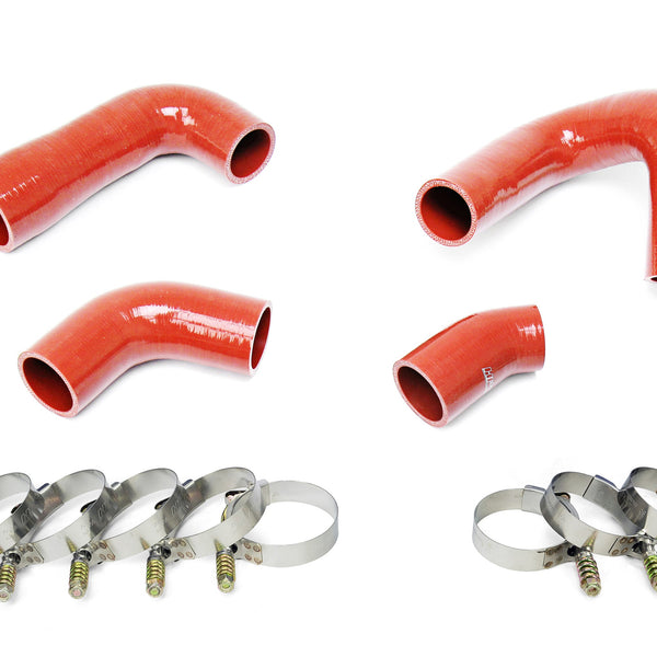 HPS Performance Silicone Transmission Oil Cooler Coolant Hose Kit Mack Trucks 2007-2010 LEU612 Replace OE Part # 20934539  21548313  21794132  21794129 Orange 57-1708