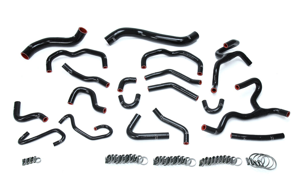 HPS Performance High Temp Reinforced Silicone Radiator and Heater Coolant Hose Kit Black 57-1709-BLK