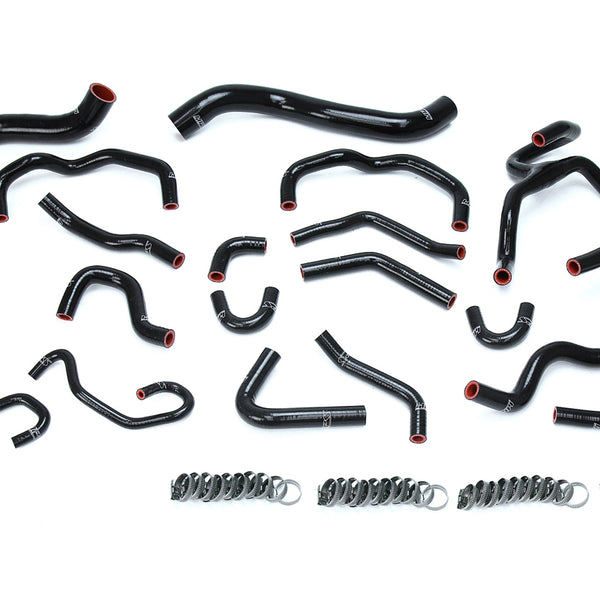 HPS Performance High Temp Reinforced Silicone Radiator and Heater Coolant Hose Kit Black 57-1709-BLK