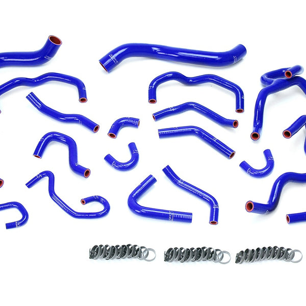 HPS Performance High Temp Reinforced Silicone Radiator and Heater Coolant Hose Kit Blue 57-1709-BLUE