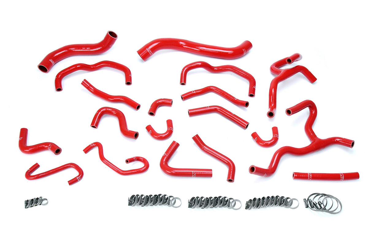 HPS Performance High Temp Reinforced Silicone Radiator and Heater Coolant Hose Kit Red 57-1709-RED