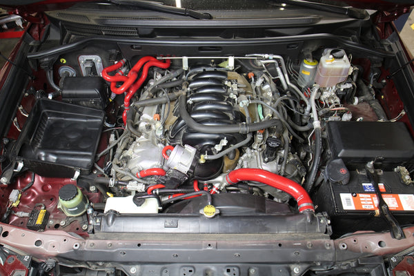 HPS Performance High Temp Reinforced Silicone Radiator and Heater Coolant Hose Kit, Red, 57-1709-RED