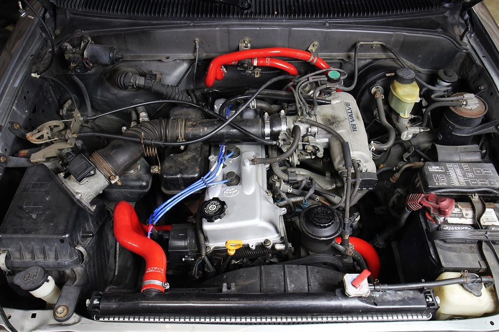 HPS Performance High Temp Reinforced Silicone Radiator and Heater Coolant Hose Kit, Red, 57-1746-RED