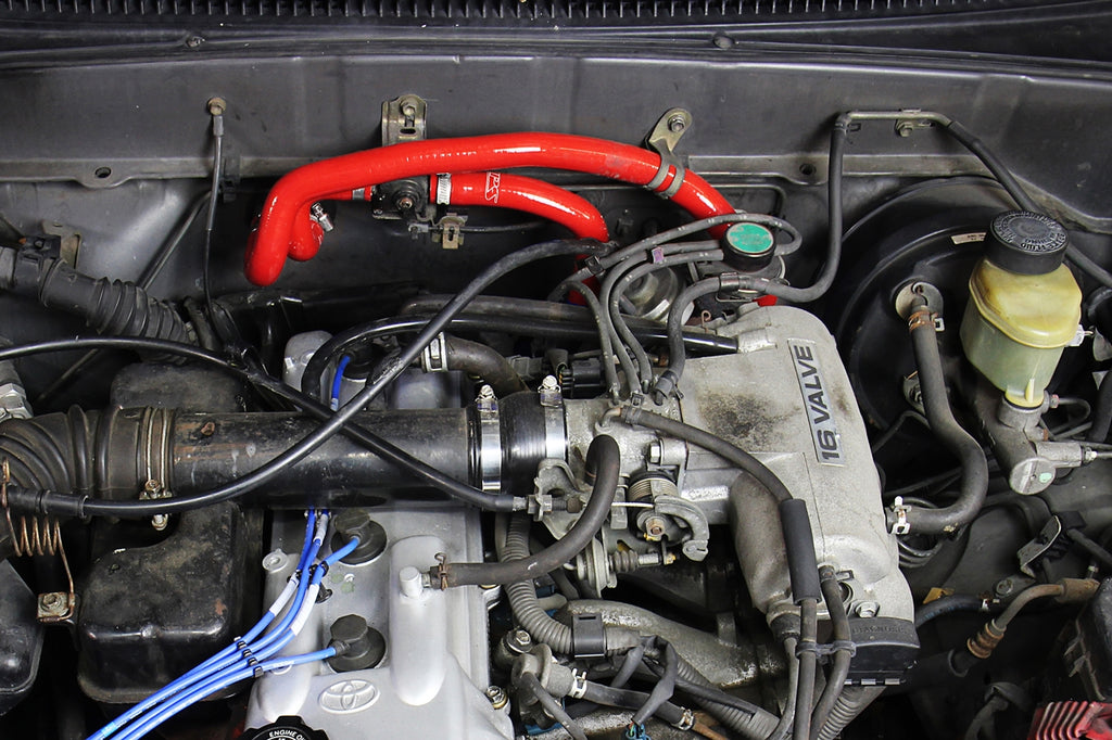 HPS Performance High Temp Reinforced Silicone Heater Coolant Hose Kit, Red, 57-1746H-RED