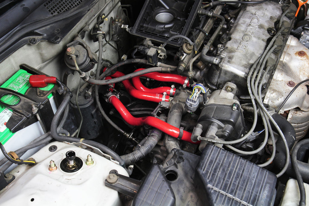 HPS Performance High Temp Reinforced Silicone Heater Coolant Hose Kit, Red, 57-1773-RED
