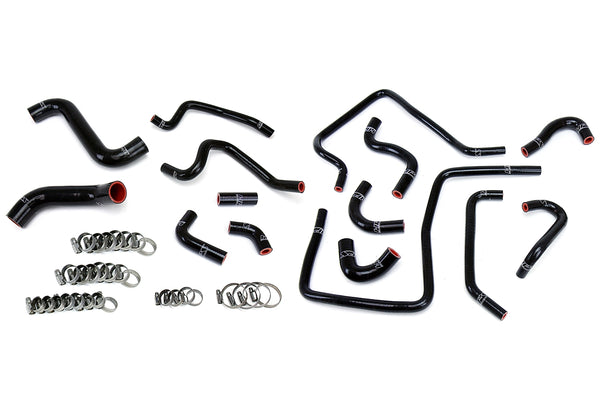 HPS Performance High Temp Reinforced Silicone Radiator Heater and Ancillary Coolant Hose Kit Black 57-1812-BLK