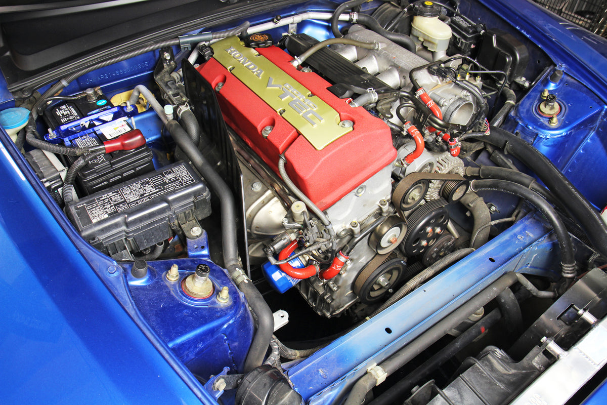 HPS Performance High-Temp Reinforced Silicone Oil Cooler and Throttle Body Coolant Hose Kit (Red) - Honda S2000 (2006-2009)