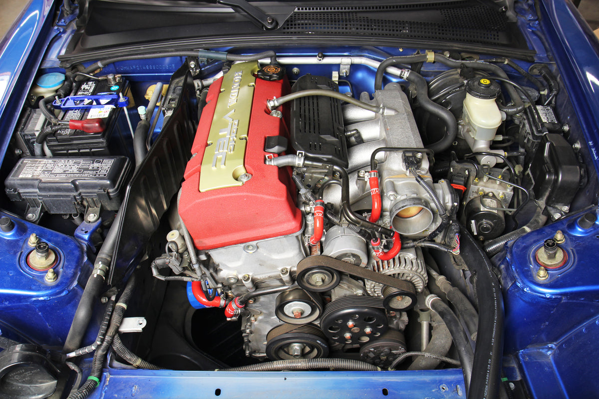 HPS Performance High-Temp Reinforced Silicone Oil Cooler and Throttle Body Coolant Hose Kit (Red) - Honda S2000 (2006-2009)