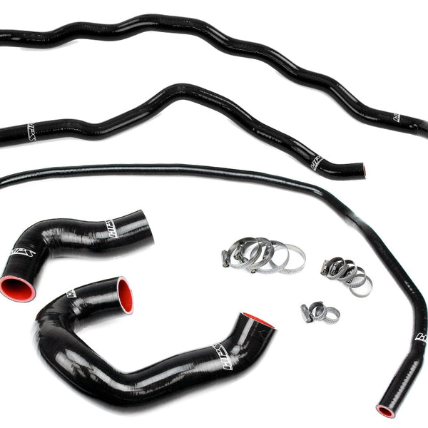 HPS Performance High Temp Reinforced Silicone Radiator and Heater Coolant Hose Kit Black 57-1860-BLK