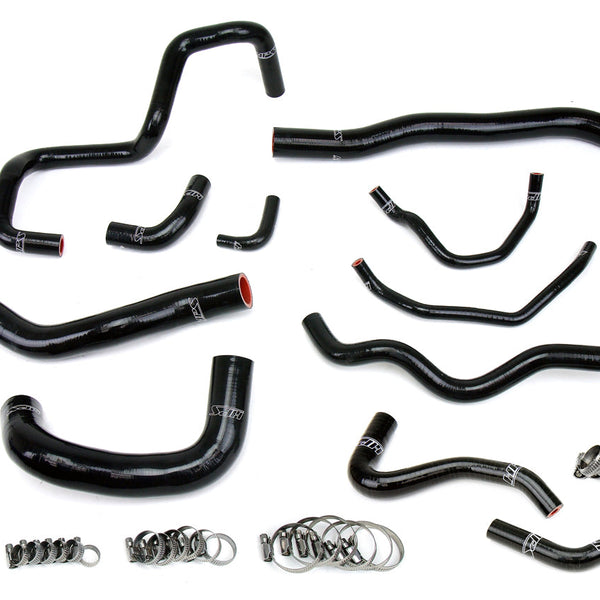 HPS Performance High Temp Reinforced Silicone Radiator oil cooler ancillary Coolant Hose Kit Black 57-1876-BLK