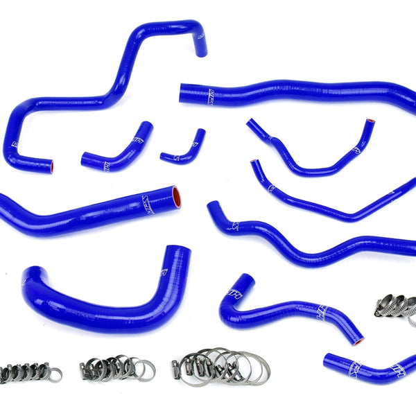 HPS Performance High Temp Reinforced Silicone Radiator oil cooler ancillary Coolant Hose Kit Blue 57-1876-BLUE