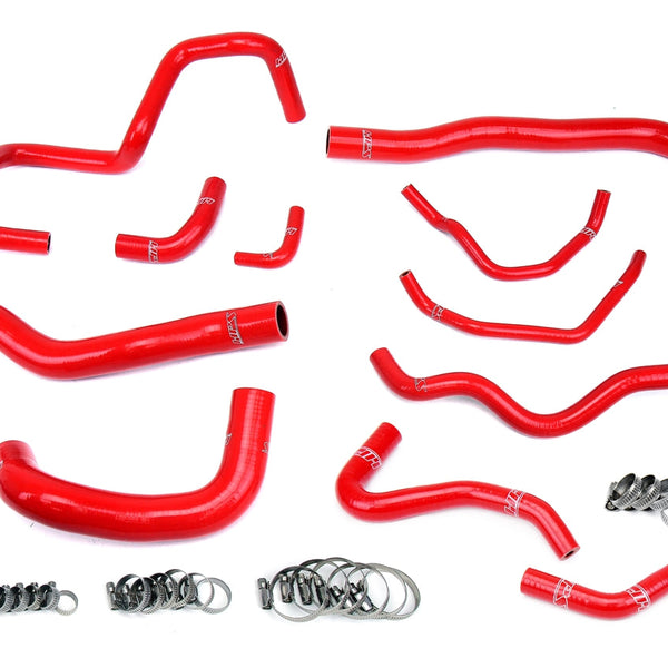 HPS Performance High Temp Reinforced Silicone Radiator oil cooler ancillary Coolant Hose Kit Red 57-1876-RED