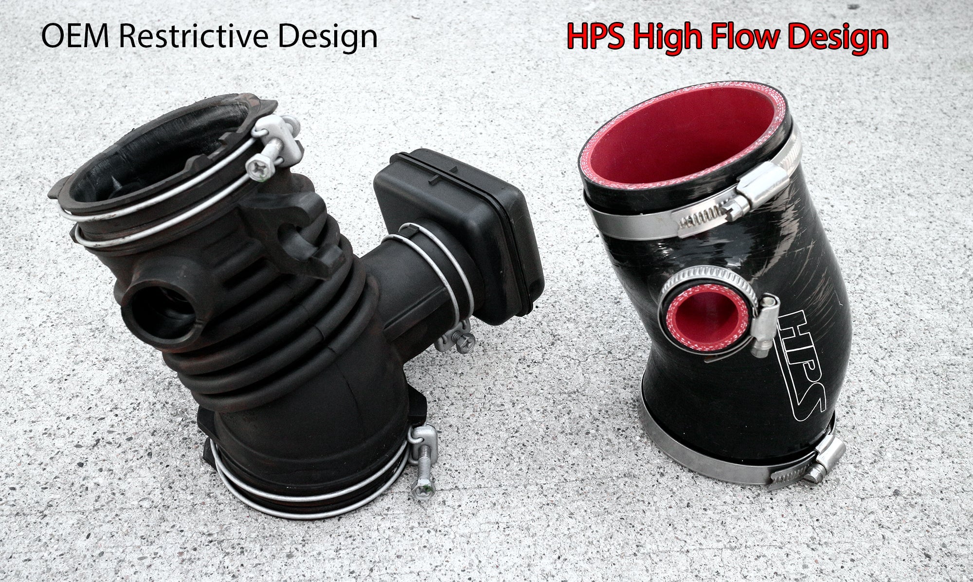 HPS Performance High Temp Reinforced Silicone Air Intake Hose Kit, Black, 57-1880-BLK