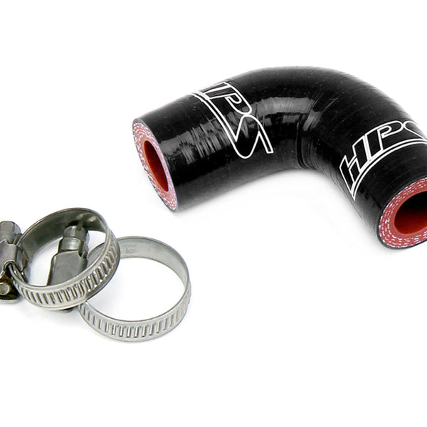 HPS Performance Silicone High Temp Reinforced Oil Cooler Coolant Elbow Hose Black 57-1881-BLK