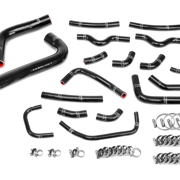 HPS Performance High Temp Reinforced Silicone Radiator and Heater Coolant Hose Kit Black 57-1912-BLK