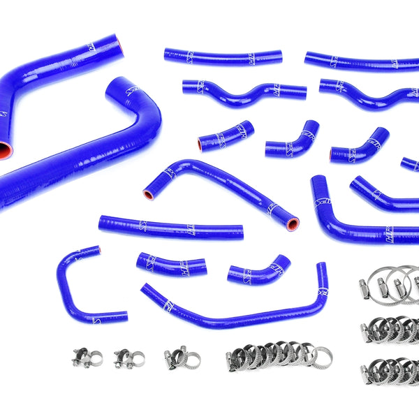 HPS Performance High Temp Reinforced Silicone Radiator and Heater Coolant Hose Kit Blue 57-1912-BLUE