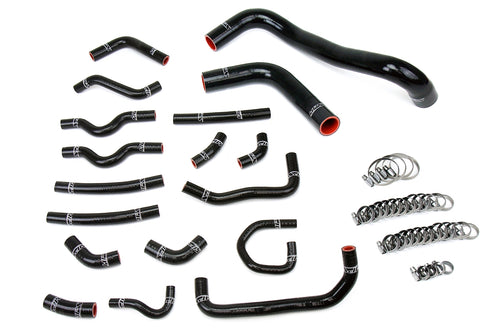 HPS Performance High Temp Reinforced Silicone Radiator and Heater Coolant Hose Kit Black 57-1914-BLK