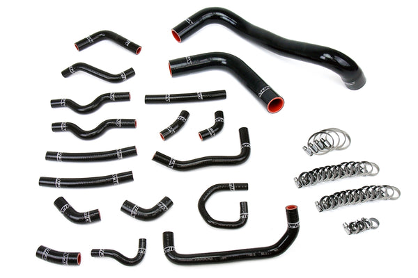 HPS Performance High Temp Reinforced Silicone Radiator and Heater Coolant Hose Kit Black 57-1914-BLK