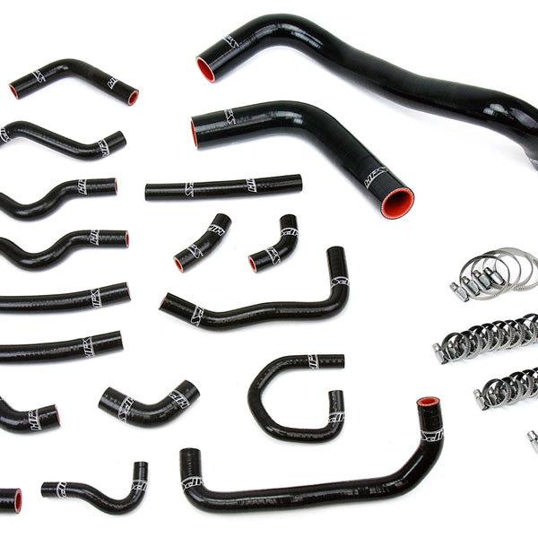 HPS Performance High Temp Reinforced Silicone Radiator and Heater Coolant Hose Kit Black 57-1914-BLK