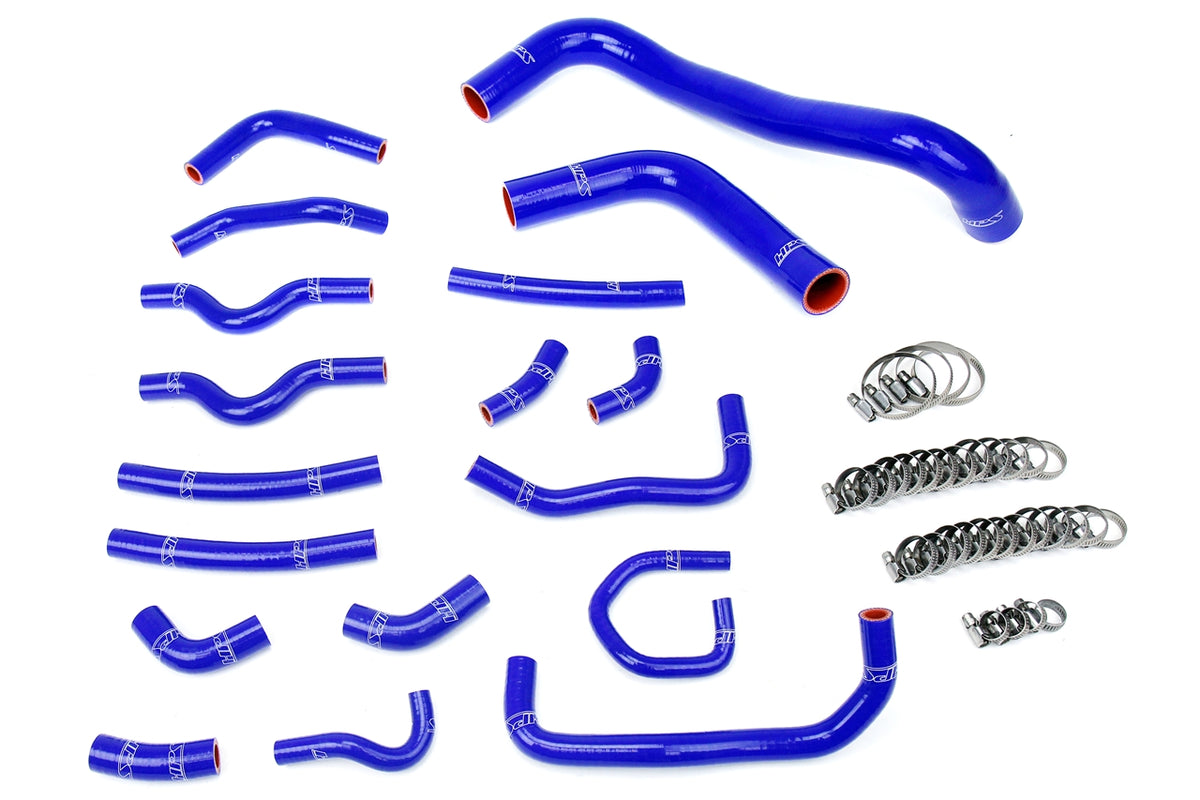 HPS Performance High Temp Reinforced Silicone Radiator and Heater Coolant Hose Kit Blue 57-1914-BLUE