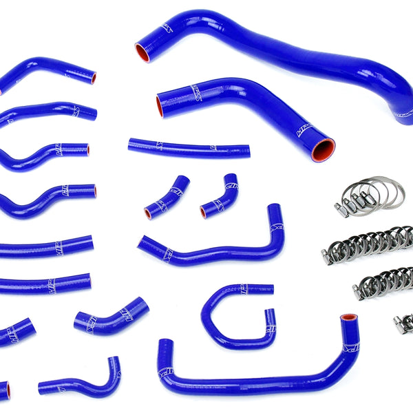 HPS Performance High Temp Reinforced Silicone Radiator and Heater Coolant Hose Kit Blue 57-1914-BLUE