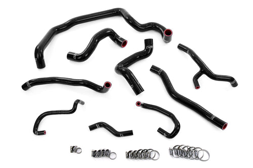 HPS Performance High Temp Reinforced Silicone Radiator Heater Water Pump and Expansion Tank Coolant Hose Kit Black 57-1997-BLK